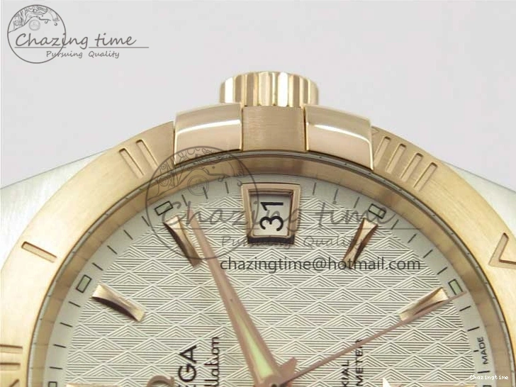 0312 Stylish Constellation 38mm SS RG VSF 1:1 Best Edition WhiteTextured Dial on SS RG Bracelet A8500 Super Clone 7921